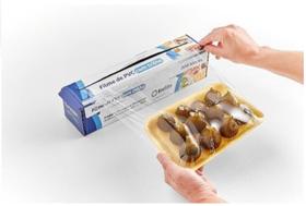 Caixa Rolo De Filme Pvc 28cm X 300 Metros Serrilha P/ Corte