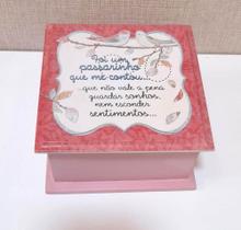 Caixa rosa MDF com mensagem - Zenir Disarz