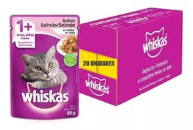 Caixa Sachês Whiskas Salmão Gatos Adultos 85g Caixa Sachês Whiskas Salmão Gatos Adultos 85g