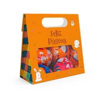Caixa saco com alça e com visor pratice pascoa divertida (5369) com 10 unidades Ideia