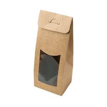 Caixa Sacolinha com Visor P - (7,5cm x 19cm x 6cm) Kraft - 10 unidades - Assk - Rizzo