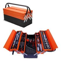 CAIXA SANFONADA DE FERRAMENTAS/85PÇS Multifuncional com Maleta de metal