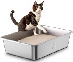 Caixa sanitária de aço inoxidável Qiuma Large para gatos