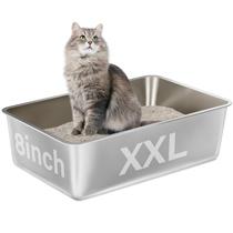 Caixa sanitária EGMEHOAD em aço inoxidável XXL para gatos grandes Caixa sanitária EGMEHOAD em aço inoxidável XXL para gatos grandes