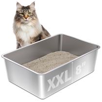 Caixa sanitária Olacat em aço inoxidável XXL para gatos grandes