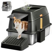 Caixa Sanitária para Gatos Eosarcu XL - Aço Inoxidável com Tampa Extra Grande