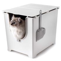 Caixa sanitária para gatos Modkat Flip com 3 posições de tampa com forro e colher
