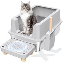 Caixa Sanitária para Gatos VNAKIO XL em Aço Inoxidável - com Tampa e Colher