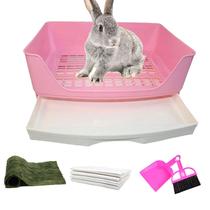 Caixa sanitária PINVNBY Large Rabbit Corner Banheiro para pequenos animais Caixa sanitária PINVNBY Large Rabbit Corner Banheiro para pequenos animais
