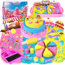 Caixa Sensorial, Brinquedo de Areia Sensorial de Bolo e Sorvete, Kit de Arte com Caixa de Areia, Acessórios, Ferramentas e 3 Cores de Areia Mágica, Conjunto de Brinquedos de Doces para Meninas de 3 a 8 Anos Caixa Sensorial, Brinquedo de Areia Sensorial de Bolo e Sorvete, Kit de Arte com Caixa de Areia, Acessórios, Ferramentas e 3 Cores de Areia Mágica, Conjunto de Brinquedos de Doces para Meninas de 3 a 8 Anos