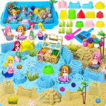 Caixa sensorial Sandbox Toy YongNkids Mermaid com 1 kg de areia e mofo