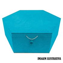 Caixa Sextavada Tampa Dobradiça e Fecho com Elastico 36x31x12 Mdf 6mm Madeira Pintado Caixa Sextavada Tampa Dobradiça e Fecho com Elastico 36x31x12 Mdf 6mm Madeira Pintado