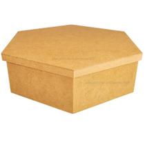 Caixa Sextavada Tampa Sapato 38x11 MDF Madeira Marpax 01un Caixa Sextavada Tampa Sapato 38x11 MDF Madeira Marpax 01un