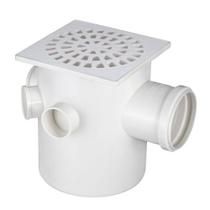 Caixa Sifonada com Grelha Quadrada Branca Dn150x185x75 - Krona