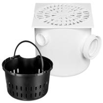 Caixa Sifonada de 250x250mm Quadrada com Grelha e Cesto Caixa Sifonada de 250x250mm Quadrada com Grelha e Cesto