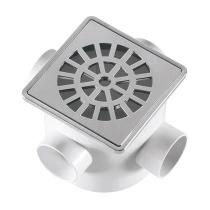 Caixa Sifonada Herc 100x100mm Grelha Quadrada Cromada, Compacta e Anti-Odor