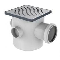 Caixa sifonada quadrada 10x10x5cm com grelha prata inox Tigre Caixa sifonada quadrada 10x10x5cm com grelha prata inox Tigre