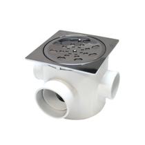 Caixa Sifonada Quadrada Com Grelha 100 x 100 x 50 mm Inox Anti-insetos Branco Durín