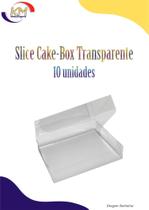 Caixa Slice Cake-Box transparente c/10 unid. - bolo fatiado, confeitaria, tortas, fatia (3540)