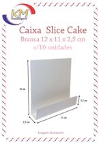 Caixa Slice Cake branca 12x11 c/10 unid. - bolo fatiado, confeitaria, tortas, fatia (3719)