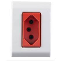 Caixa sob branca 1 tomada vermelha 2p+t20a lixflex tramontina Caixa sob branca 1 tomada vermelha 2p+t20a lixflex tramontina