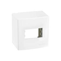 Caixa Sobrepor 75x75 1 Posto Margirius Sleek Branco+ Suporte