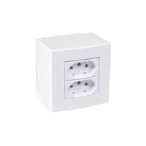 Caixa Sobrepor 75X75 Tomada Dupla Margirius Sleek 2P+T 10A