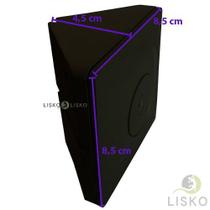 Caixa Sobrepor Cftv Triangular Preta 8,5x8,5x4,5cm