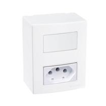 Caixa sobrepor interruptor simples + tomada linha sleek