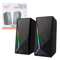 Caixa Som Alto Falante Subwoofer Rgb Bluetooth P2 Usb PC Notebook Gamer