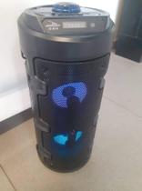 Caixa Som Amplificada 150W PMPO Bluetooth Usb Fm Led colorida grande graves Microfone e controle