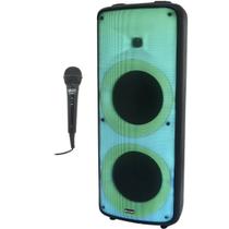 Caixa Som Amplificada Bateria Bluetooth 2000W Rms Show de Led Amvox Aca 2000 Party Vox + 1 Microfone