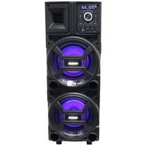 Caixa Som Amplificada Bluetooth 1100W Rms Woofer Mp3 Usb Led Tws Bivolt ACA 1101 Duplo 8 Black