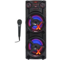 Caixa Som Amplificada Bluetooth 1900W Rms Woofer Mp3 Usb Led Tws Bivolt ACA 1900 New X Microfone