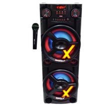 Caixa Som Amplificada Bluetooth 2900W Rms Woofer 15 Usb Led Microfone sem Fio Amvox Aca 2900 New X