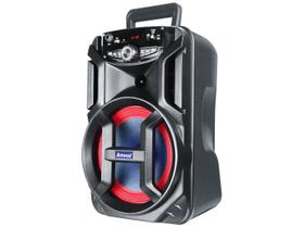 Caixa Som Amplificada Bluetooth Amvox ACA 221 GIGANTE 220w Usb Karaokê Adaptador P/ 2 Microfones C/Fio