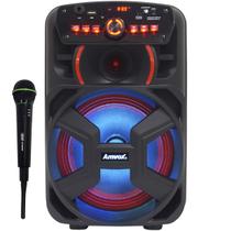 Caixa Som Amplificada Portátil Bluetooth 220W Rms Led Bateria Microfone Tws Amvox Aca 221 Gigante II
