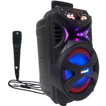 Caixa Som Amplificada Portátil Bluetooth 250W Rms Mp3 Fm Usb Led Bateria Amvox Aca 255 Hit Microfone - Amvox/Knup