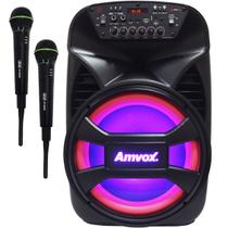 Caixa Som Amplificada Portátil Bluetooth 480W Rms Bateria Amvox Aca 480 Viper II 2 Microfone Sem Fio