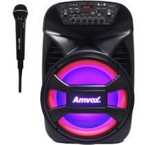 Caixa Som Amplificada Portátil Bluetooth 480W Rms Bateria Tws Amvox Aca 480 Viper II Microfone S Fio