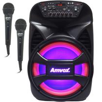 Caixa Som Amplificada Portátil Bluetooth 480W Rms Led Bateria Tws Amvox Aca 480 Viper II 2 Microfone - Amvox/Knup