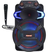 Caixa Som Amplificada Portátil Bluetooth 550W Rms Mp3 Usb Led Tws ACA 550 Strondo II Microfone