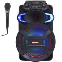 Caixa Som Amplificada Portátil Bluetooth 550W Rms Mp3 Usb Tws Led ACA 550 Strondo II Microfone