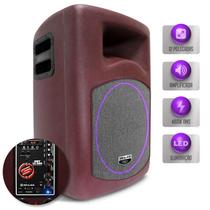 Caixa Som Ativa Bi Amplificada Shutt 480w RMS Bluetooth USB SD Entrada P10 Rádio LED Retorno Ambient