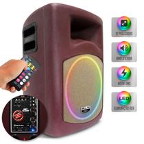 Caixa Som Ativa Bi Amplificada Shutt 480w RMS Retorno Bluetooth USB SD Entrada P10 Rádio LED Complet