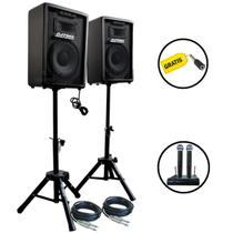 Caixa som ativa passiva datrel mesa 8" 300w rms tripé microf