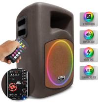 Caixa Som Ativa Retrô RGB 480w Woofer Xplode 12 Pol Driver Titânio BT Entrada Microfone Bivolt Verme