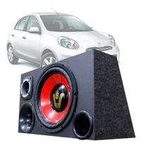 Caixa Som Automotivo Trio Completa Subwoofer Nissan March