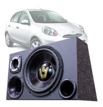 Caixa Som Automotivo Trio Completa Subwoofer Nissan March