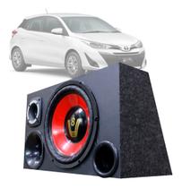 Caixa Som Automotivo Trio Completa Subwoofer Toyota Yaris